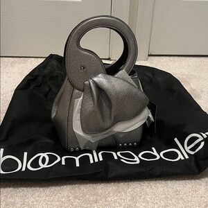 NWT Katie Spade Ellie Metallic Pebbled Leather 3D Elephant Top Handle Bag